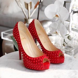 Christian Louboutin Vendome Spikes 120 Red Patent